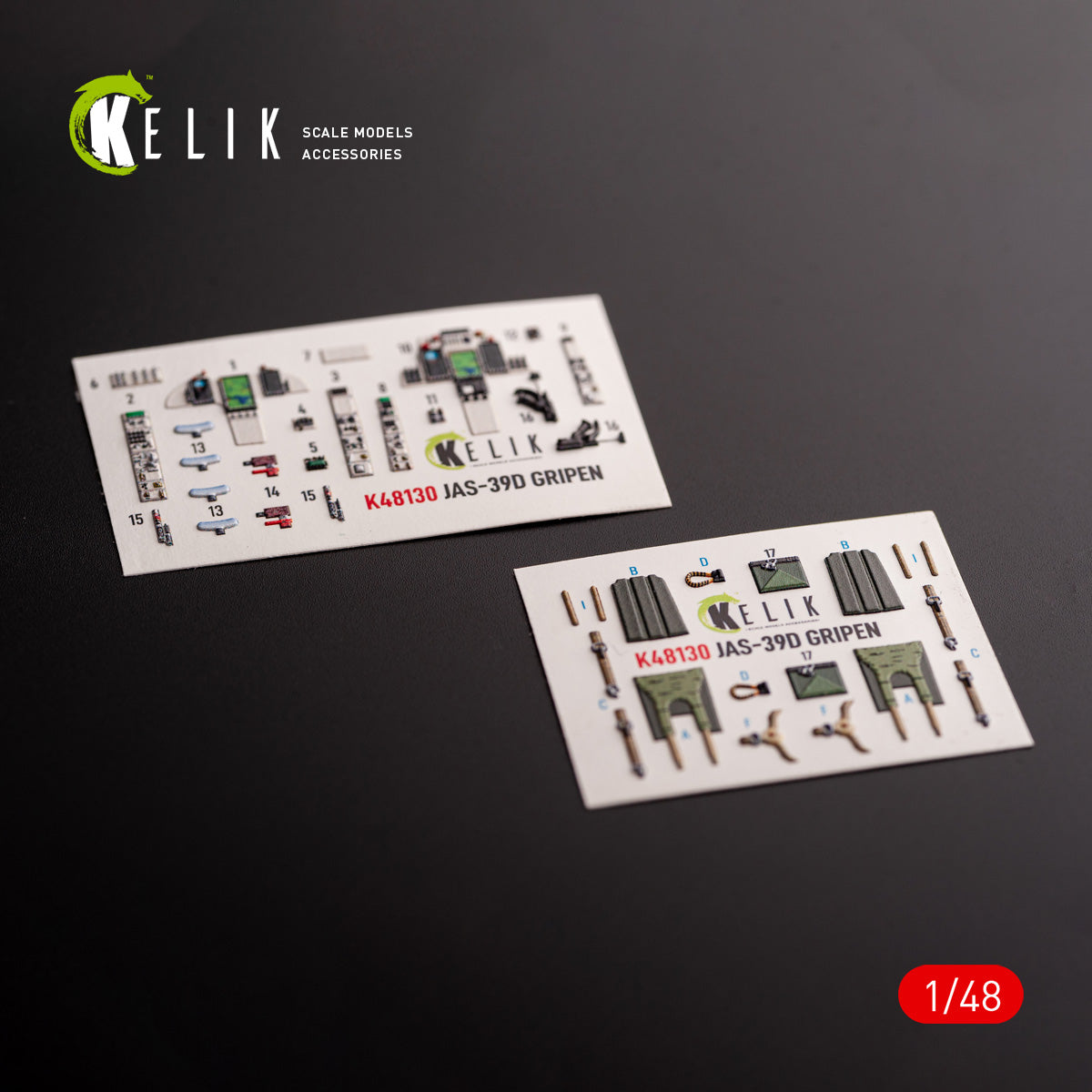 Jas-39 D. Interior 3D Decals (for Italeri Aircraft model kit) Scale 1:48 KeliK K48130