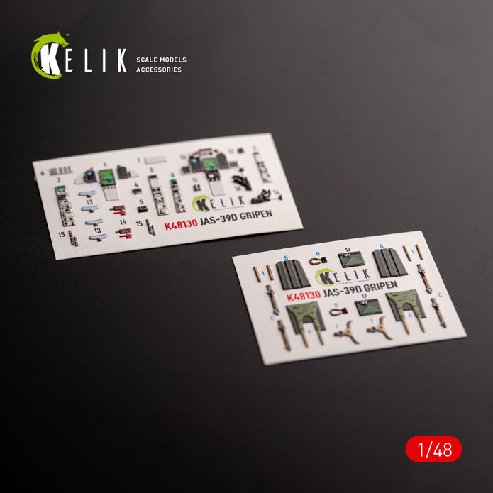 Jas-39 D. Interior 3D Decals (for Italeri Aircraft model kit) Scale 1:48 KeliK K48130