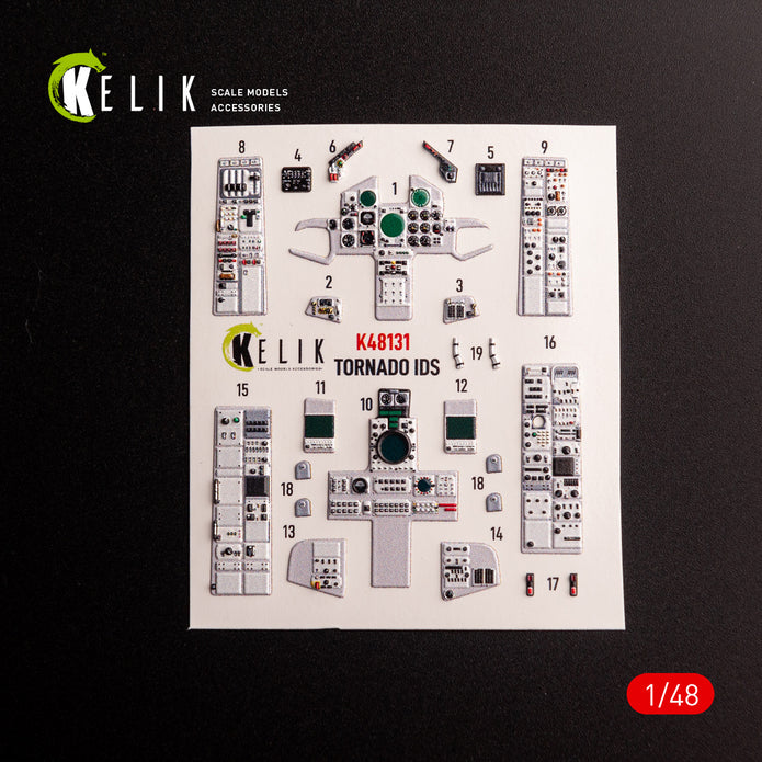 Tornado IDS. Interior 3D Decals (for Italeri Aircraft model kit) Scale 1:48 KeliK K48131