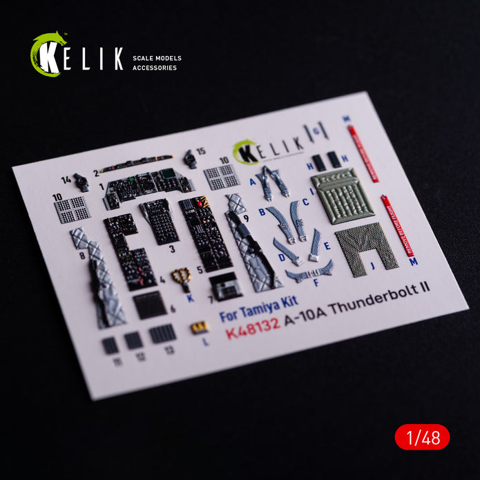 Fairchild Republic A-10A Thunderbolt II. Interior 3D Decals (for Tamiya Aircraft model kit) Scale 1:48 KeliK K48132
