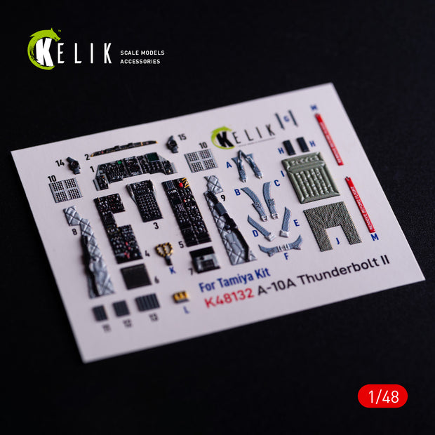 Fairchild Republic A-10A Thunderbolt II. Interior 3D Decals (for Tamiya Aircraft model kit) Scale 1:48 KeliK K48132