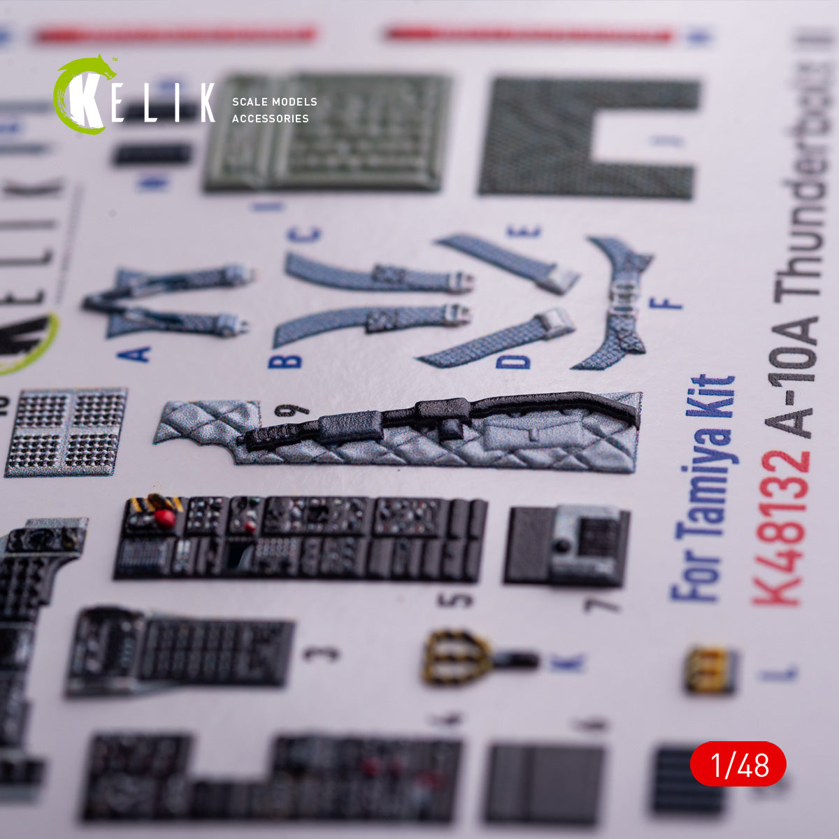 Fairchild Republic A-10A Thunderbolt II. Interior 3D Decals (for Tamiya Aircraft model kit) Scale 1:48 KeliK K48132