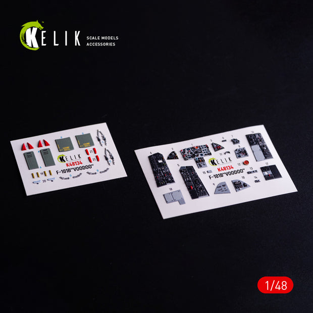 McDonnell F-101B Voodoo. Interior 3D Decals (for Zimi Model/KittyHawk Aircraft model kit) Scale 1:48 KeliK K48134