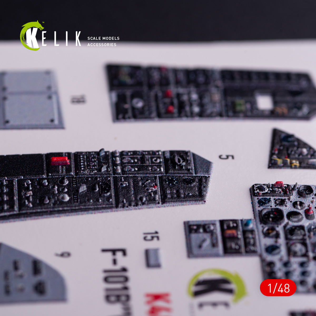 McDonnell F-101B Voodoo. Interior 3D Decals (for Zimi Model/KittyHawk Aircraft model kit) Scale 1:48 KeliK K48134