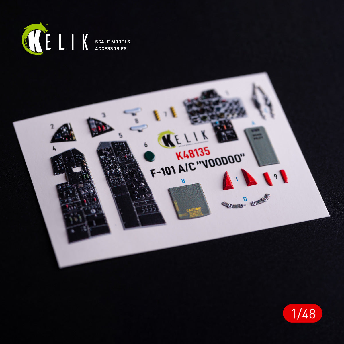 McDonnell F-101A/C VooDoo. Interior 3D Decals (for Zimi Model/KittyHawk Aircraft model kit) Scale 1:48 KeliK K48135