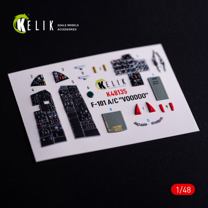 McDonnell F-101A/C VooDoo. Interior 3D Decals (for Zimi Model/KittyHawk Aircraft model kit) Scale 1:48 KeliK K48135