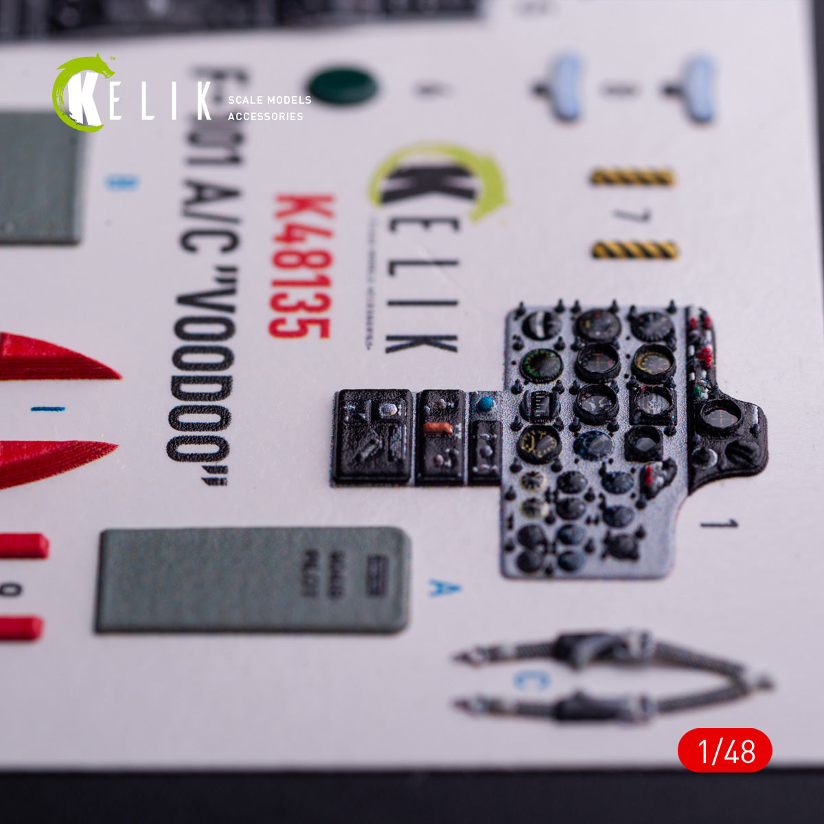 McDonnell F-101A/C VooDoo. Interior 3D Decals (for Zimi Model/KittyHawk Aircraft model kit) Scale 1:48 KeliK K48135