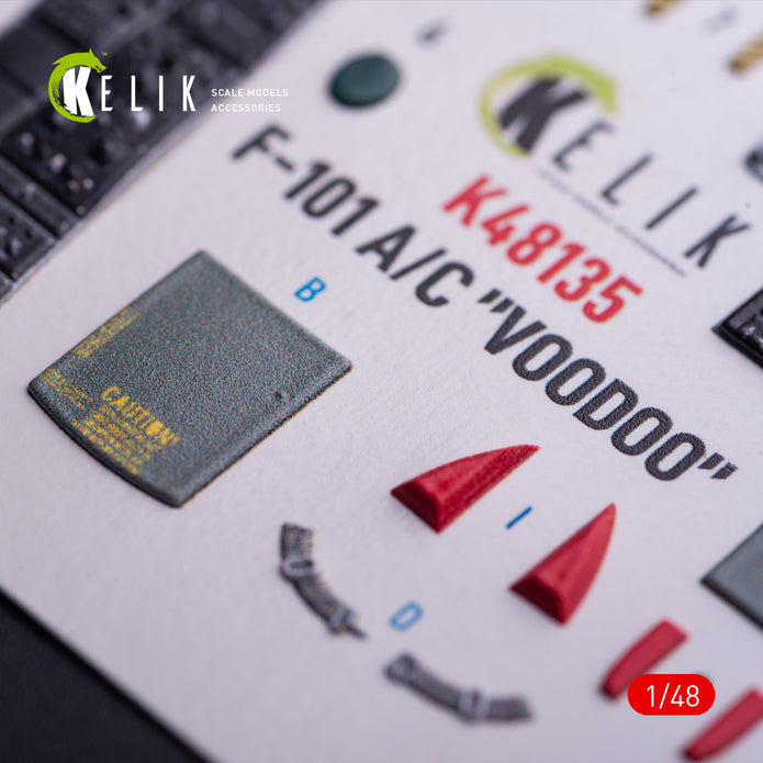 McDonnell F-101A/C VooDoo. Interior 3D Decals (for Zimi Model/KittyHawk Aircraft model kit) Scale 1:48 KeliK K48135