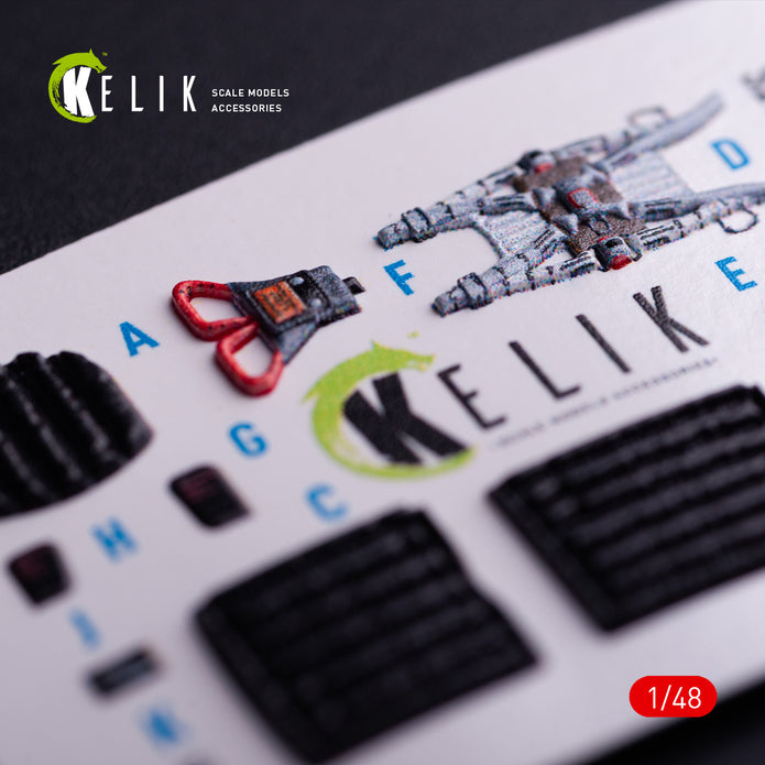 Mig-29C (9-13) Fulcrum. Interior 3D Decals (for GWH Aircraft model kit) Scale 1:48 KeliK K48136