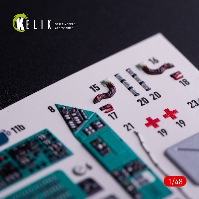 Mil Mi-8MT. Interior 3D Decals (for Trumpeter Helicopter model kit) Scale 1:48 KeliK K48137