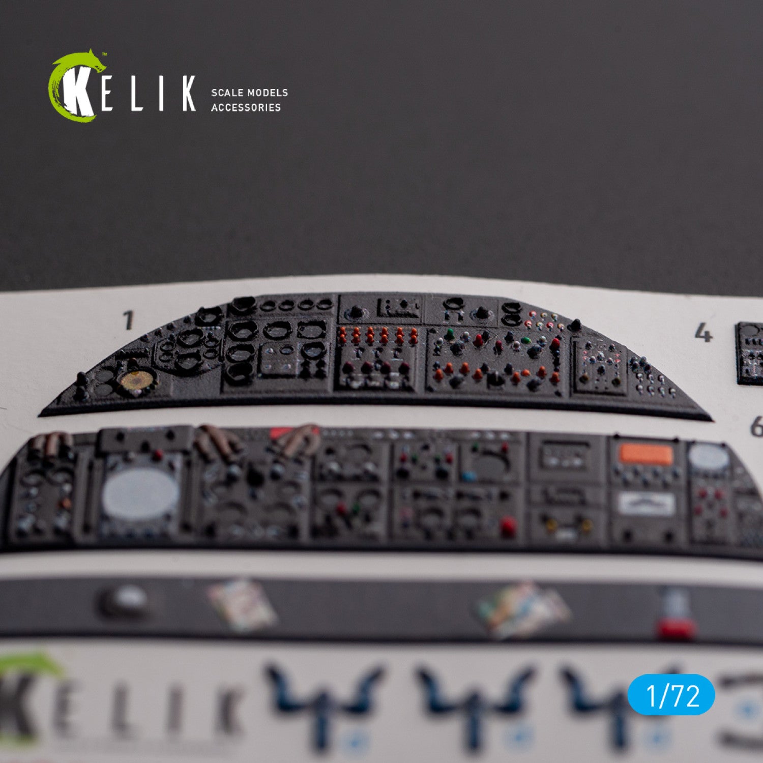 AVRO VULCAN B.2 Rear cockpit. Interior 3D Decals (for Airfix Aircraft model kit) Scale 1:72 KeliK K72136
