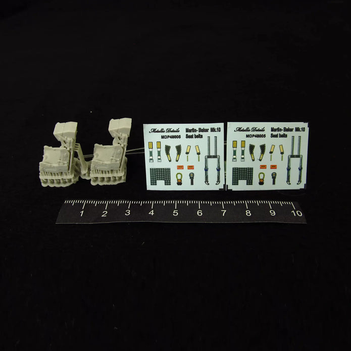 Ejection Seat F16F Rafale, Seats + 3D Decals Detailing set (3D-Printed) Scale 1:48 Metallic Details MDR48261 - For Aircraft Models Kits