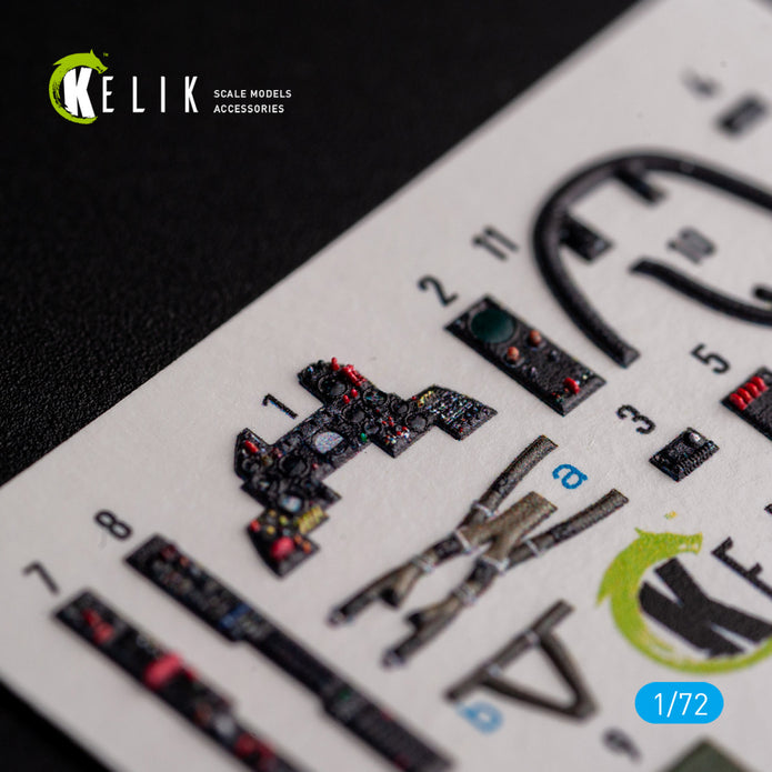 MIRAGE III CJ. Interior 3D Decals (for Special Hobby Aircraft model kit) Scale 1:72 KeliK K72124