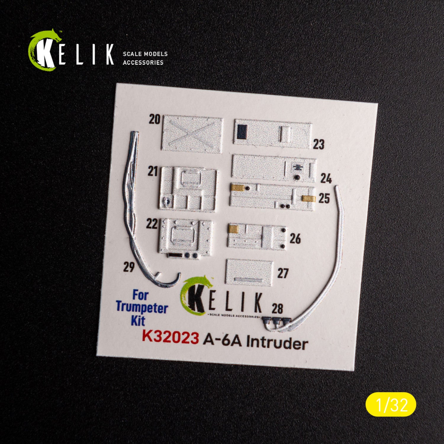 Grumman A-6A Intruder. Interior 3D Decals (for Trumpeter Aircraft model kit) Scale 1:32 KeliK K32023