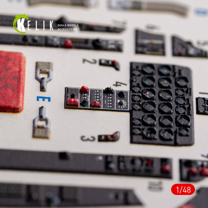 F-86A Sabre. Interior 3D Decals (for Clear Prop Aircraft model kit) Scale 1:48 KeliK K48104