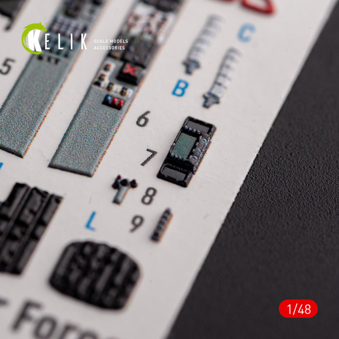 Mig-29AS. Interior 3D Decals (for Academy Aircraft model kit) Scale 1:48 KeliK K48102