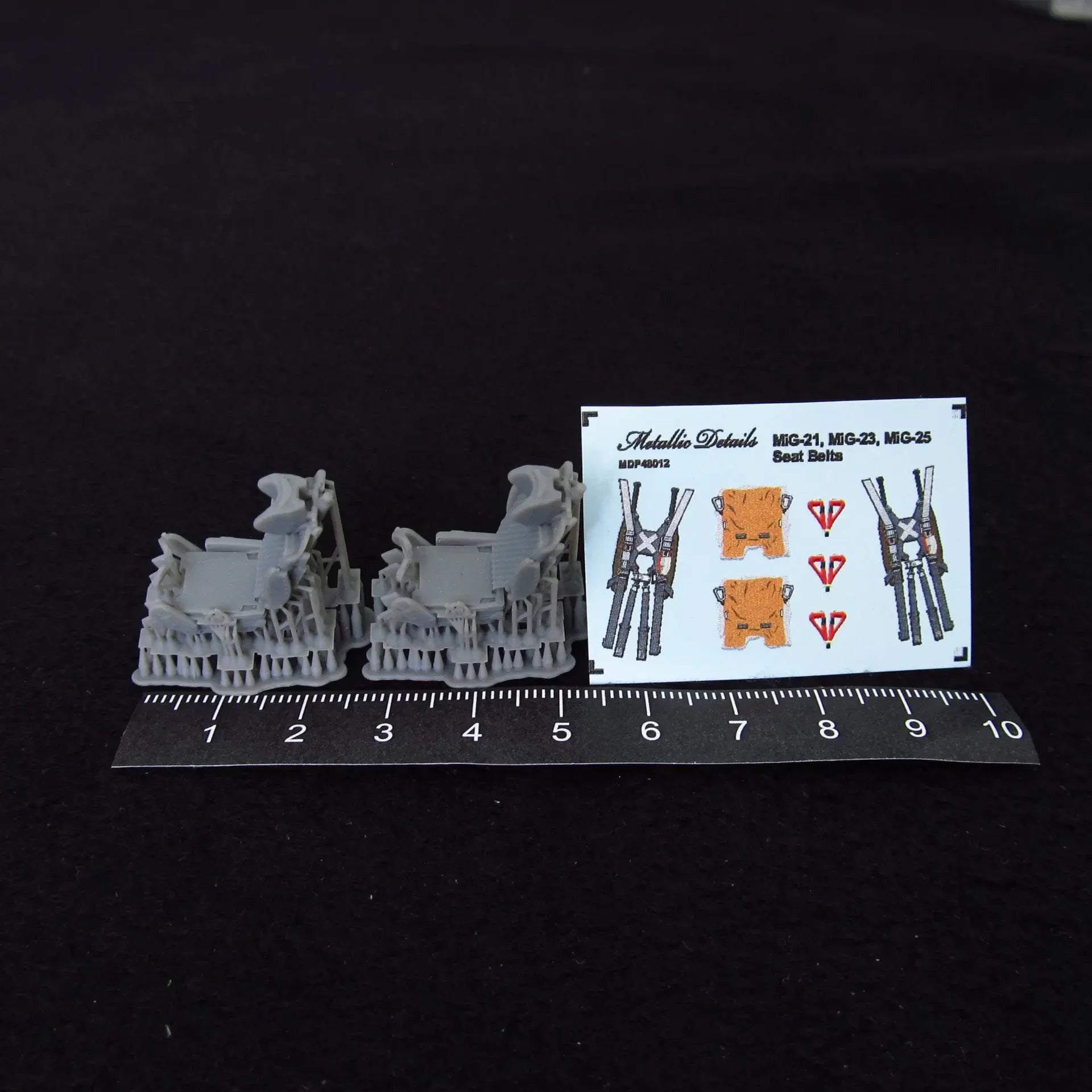 Ejection Seat KM-1M 2 pcs, Seats + 3D Decals (3D-Printed) Scale 1:48 Metallic Details MDR48259 - For Models Aircraft Kits