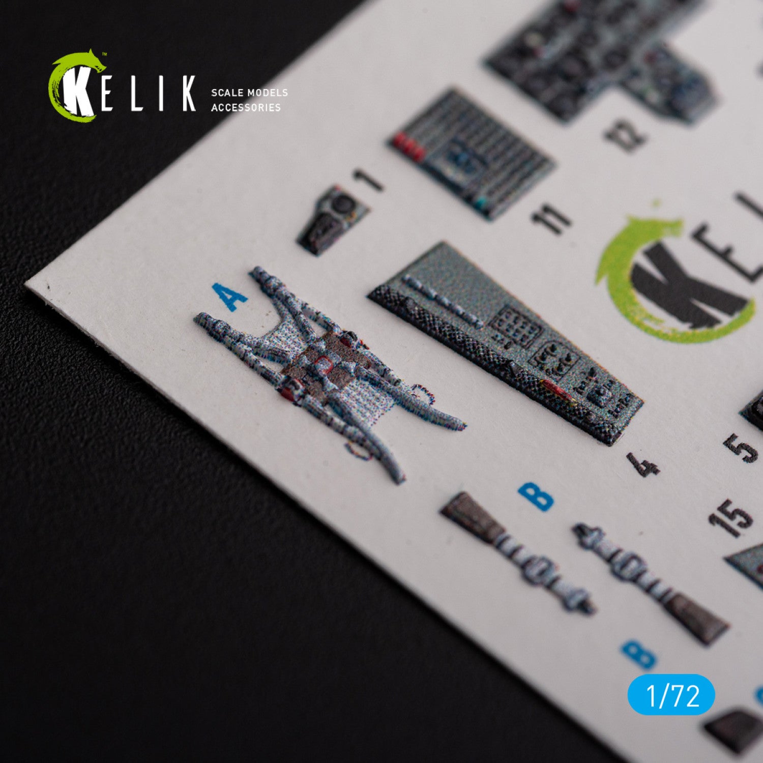 Mig-29 Fulcrum-C 9-13. Interior 3D Decals (for Great Wall Hobby (GWH) Aircraft model kit) Scale 1:72 KeliK K72142