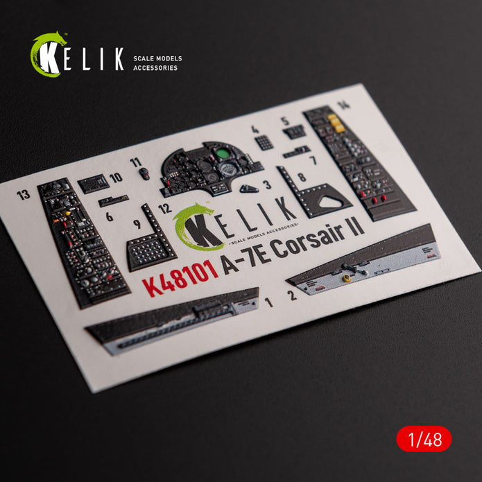 A-7E Corsair II. Interior 3D Decals (for HobbyBoss Aircraft model kit) Scale 1:48 KeliK K48101