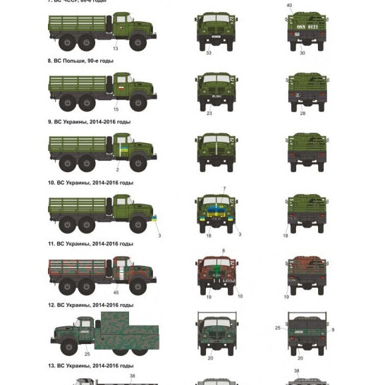 Decal for ZIL-131 airborne. 13 options Scale 1:35 DAN Models DM 35015