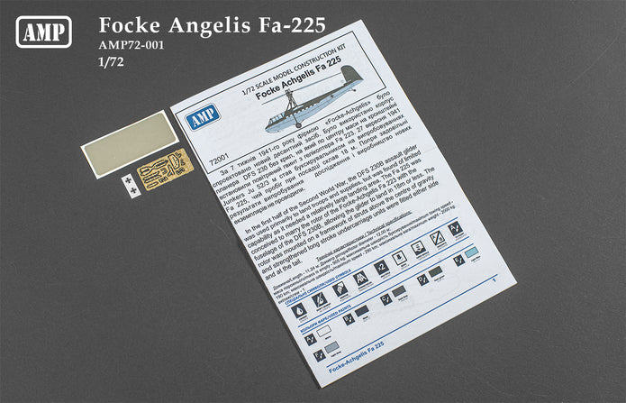 Focke-Achgelis Fa-225 Scale 1:72 AMP 72001 Plastic Model Helicopter Kit