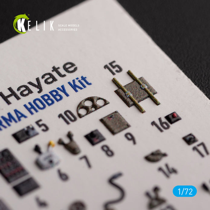 Ki-84 Hayate. Interior 3D Decals (for Arma Hobby Aircraft model kit) Scale 1:72 KeliK K72134