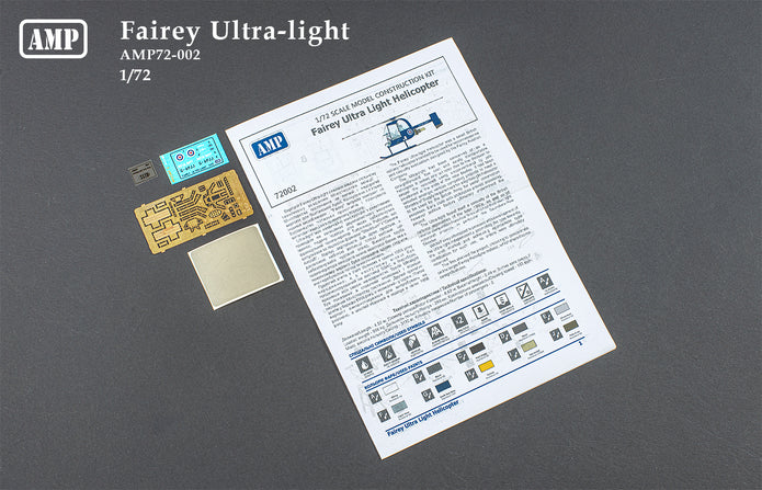 Fairey Ultra Light helicopter Scale 1:72 AMP 72002 Plastic Model Helicopter Kit