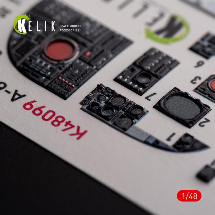 A-6A Intruder. Interior 3D Decals (for HobbyBoss Aircraft model kit) Scale 1:48 KeliK K48099