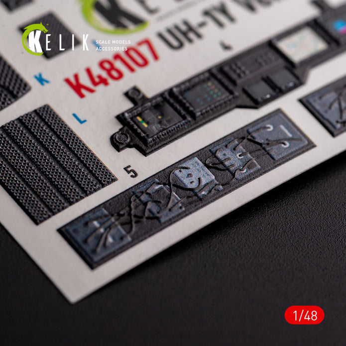 UH-1Y Venom. Interior 3D Decals (for Kitty Hawk / Zimimodel Helicopter model kit) Scale 1:48 KeliK K48107