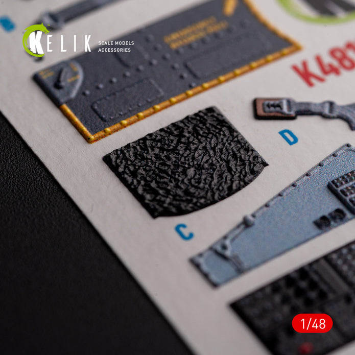 UH-1D Huey. Interior 3D Decals (for Kitty Hawk / Zimimodel Helicopter model kit) Scale 1:48 KeliK K48106