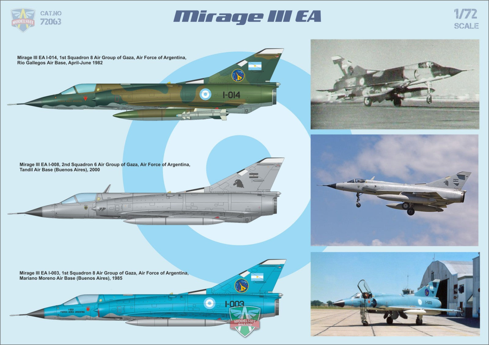 Modelsvit 72063 Plastic model aicraft kit Scale 1:72 Mirage III EA/EBR
