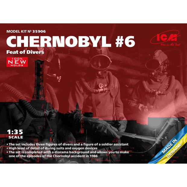 ICM 35906 Scale figures 1:35 Chornobyl #6 Feat of Divers Plastic model kit