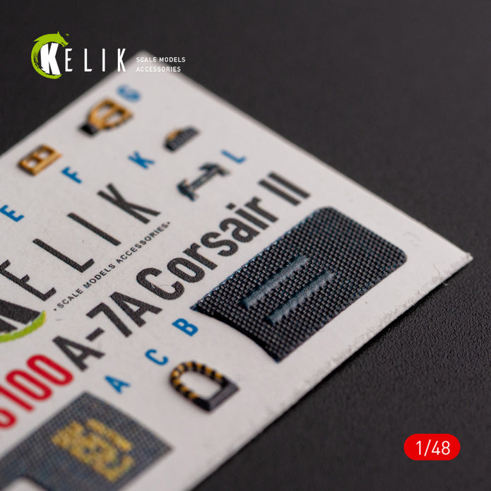 A-7A Corsair II. Interior 3D Decals (for HobbyBoss Aircraft model kit) Scale 1:48 KeliK K48100