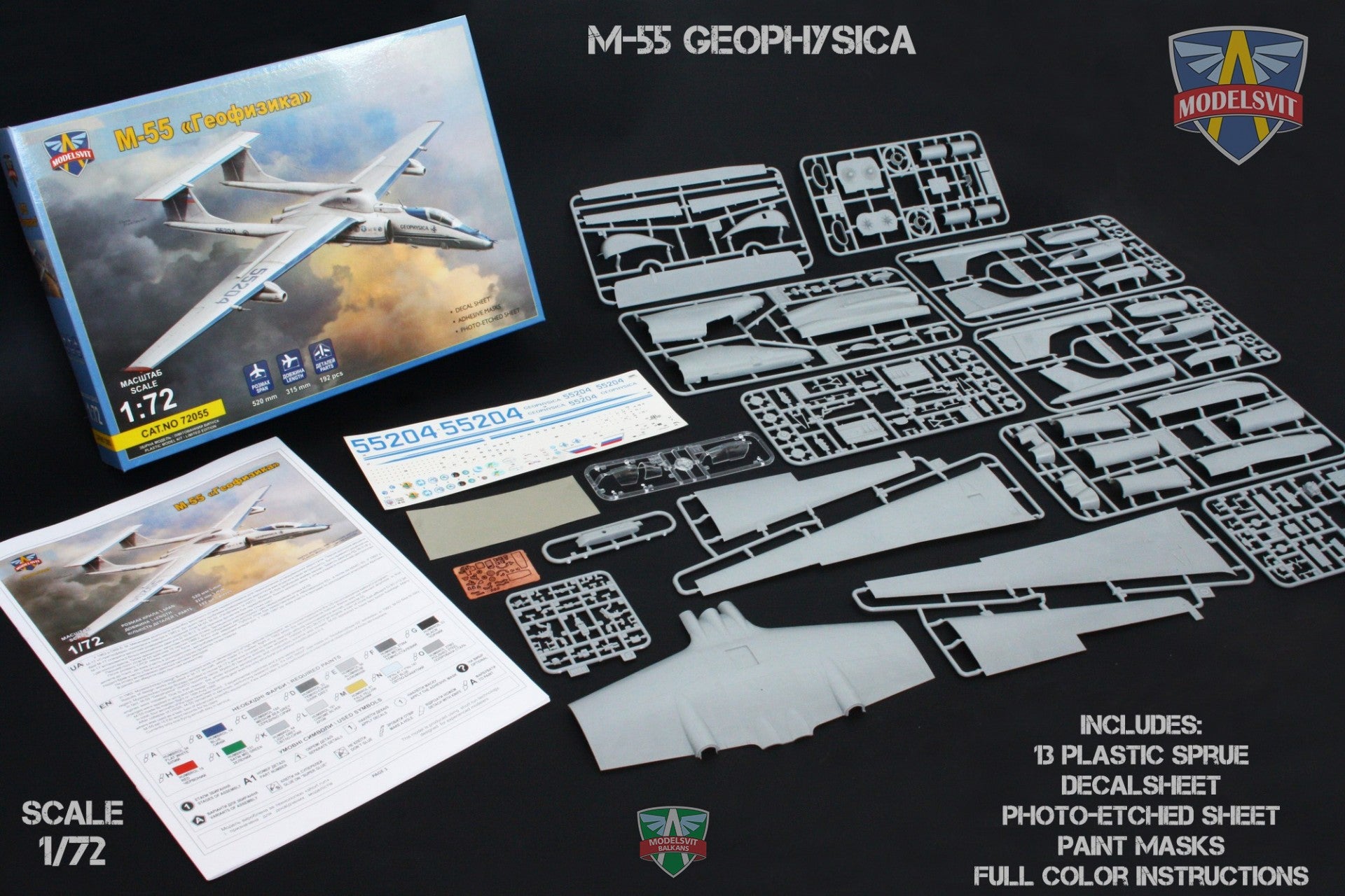 Modelsvit 72055 Plastic model aicraft kit Scale 1:72 M-55 