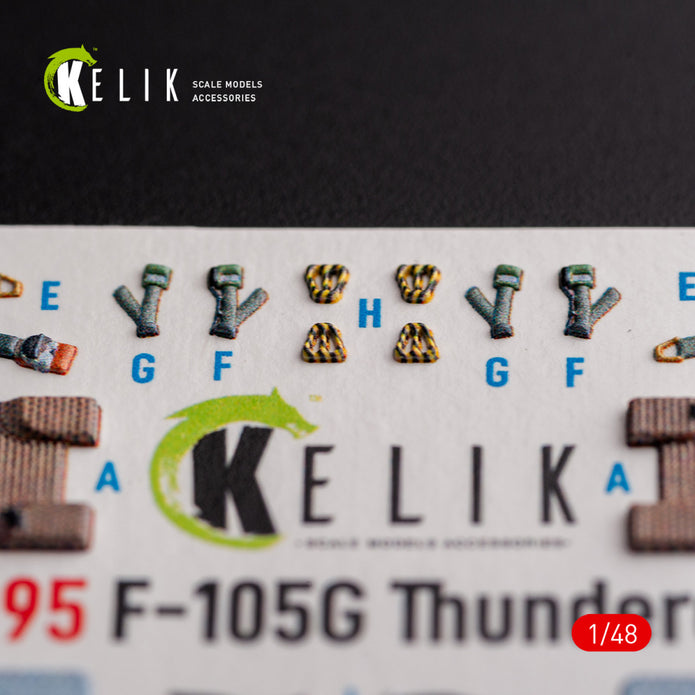 Republic F-105G Thunderchief. Interior 3D Decals (for HobbyBoss Aircraft model kit) Scale 1:48 KeliK K48095