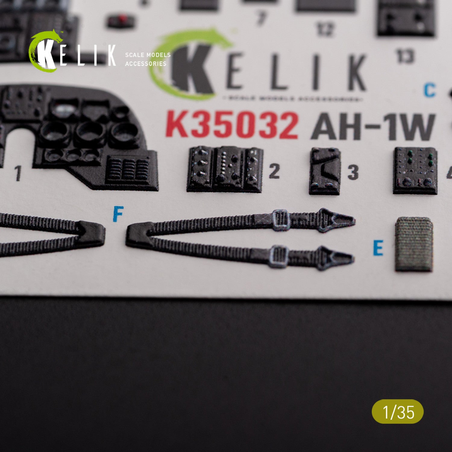 Bell AH-1W. Interior 3D Decals (for Academy Helicopter model kit) Scale 1:35 KeliK K35032