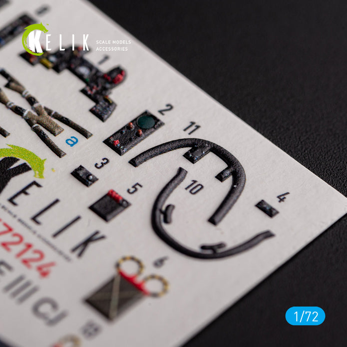 MIRAGE III CJ. Interior 3D Decals (for Special Hobby Aircraft model kit) Scale 1:72 KeliK K72124