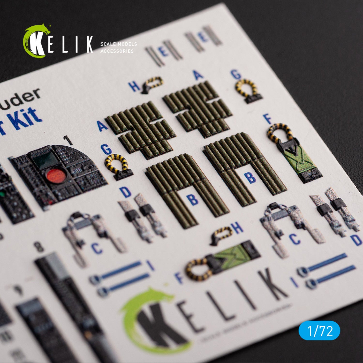 A-6E Intruder. Interior 3D Decals (for Trumpeter Aircraft model kit) Scale 1:72 KeliK K72129