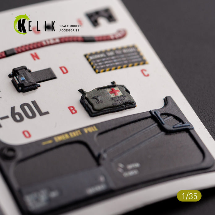 Sikorsky UH-60L. Interior 3D Decals (for Academy Helicopter model kit) Scale 1:35 KeliK K35031