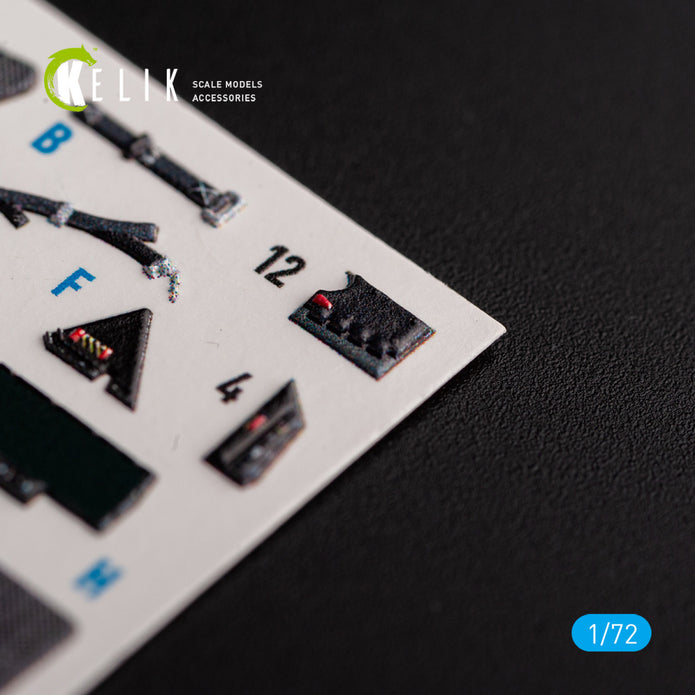 F-35B. Interior 3D Decals (for Tamiya Aircraft model kit) Scale 1:72 KeliK K72141