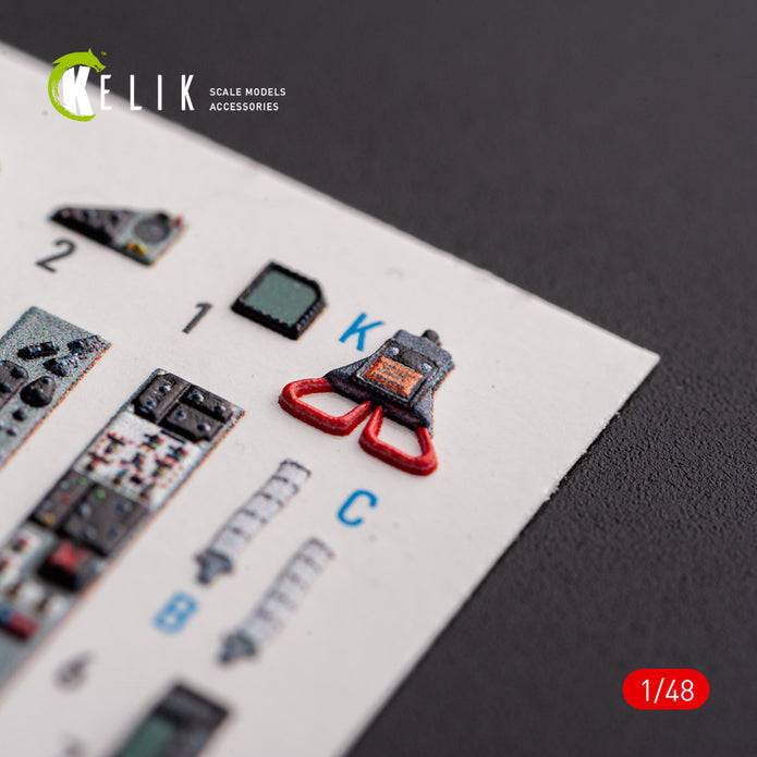 Mig-29AS. Interior 3D Decals (for Academy Aircraft model kit) Scale 1:48 KeliK K48102