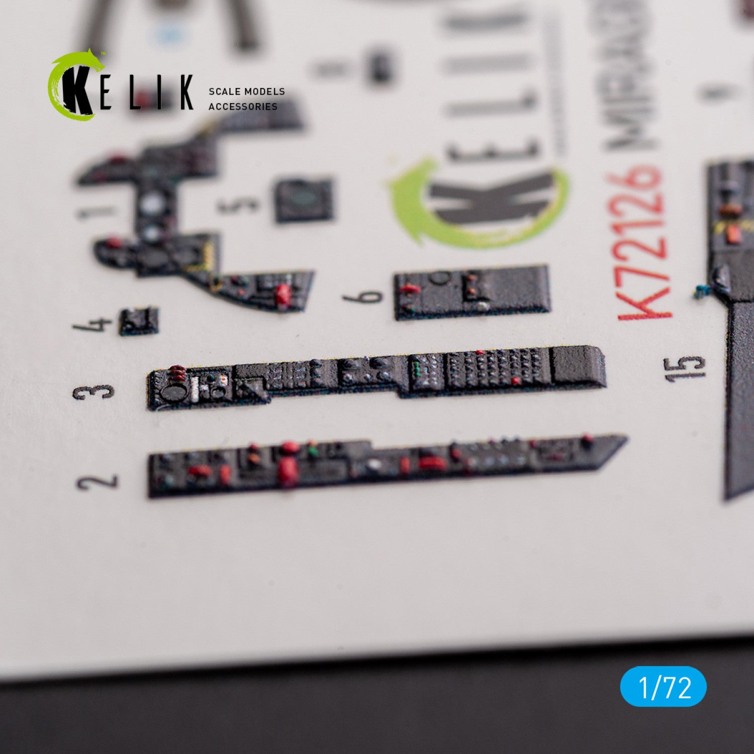 MIRAGE III C. Interior 3D Decals (for ModelSvit Aircraft model kit) Scale 1:72 KeliK K72126