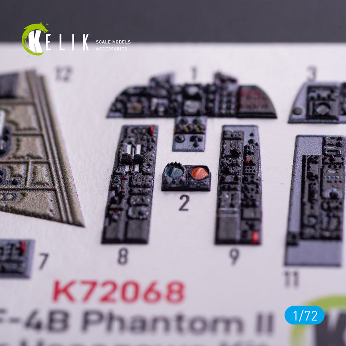 McDonnell Douglas RF-4B Phantom II. Interior 3D Decals (for Hasegawa Aircraft model kit) Scale 1:72 KeliK K72068