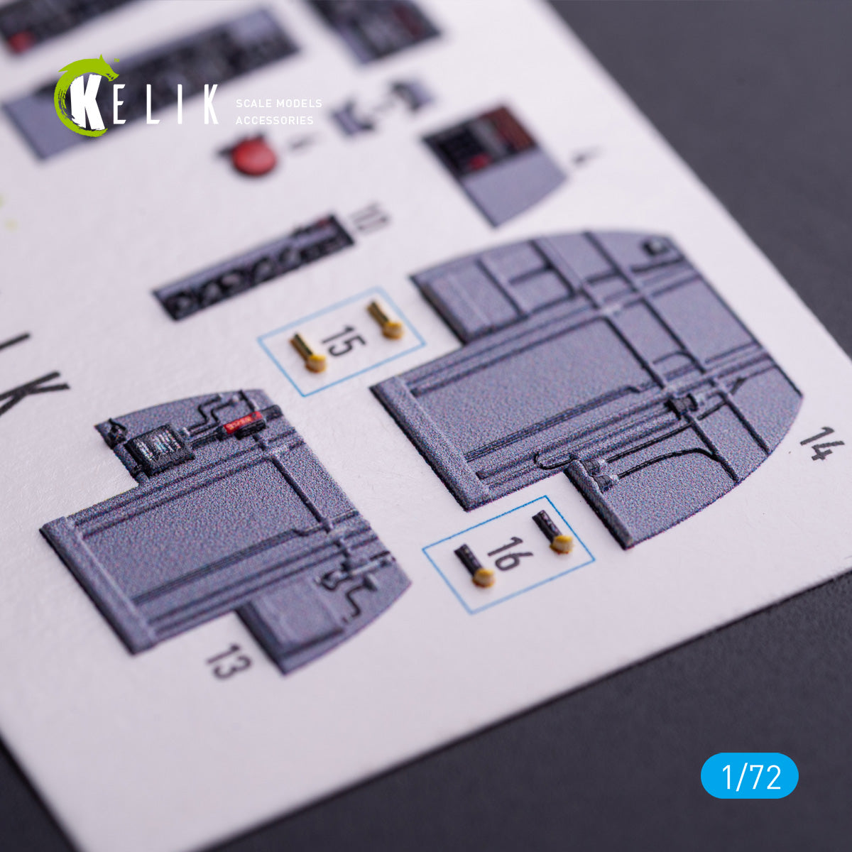 McDonnell Douglas RF-4B Phantom II. Interior 3D Decals (for Hasegawa Aircraft model kit) Scale 1:72 KeliK K72068