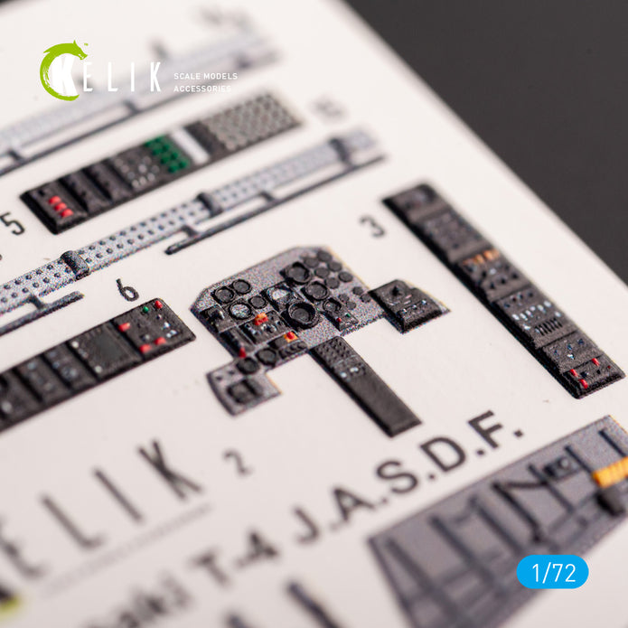 Kawasaki T-4. Interior 3D Decals (for Hasegawa Aircraft model kit) Scale 1:72 KeliK K72073