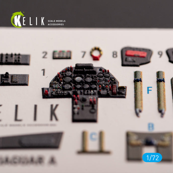 SEPECAT Jaguar A. Interior 3D Decals (for HobbyBoss Aircraft model kit) Scale 1:72 KeliK K72179