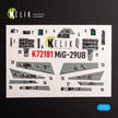 MiG-29UB. Interior 3D Decals (for IBG Models Aircraft model kit) Scale 1:72 KeliK K72181