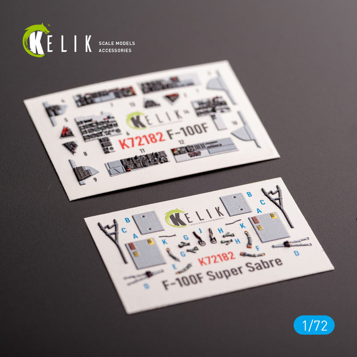 F-100F. Interior 3D Decals (for Trumpeter Aircraft model kit) Scale 1:72 KeliK K72182