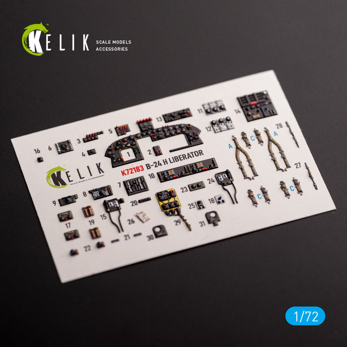 B-24H Liberator. Interior 3D Decals (for Airfix Aircraft model kit) Scale 1:72 KeliK K72183