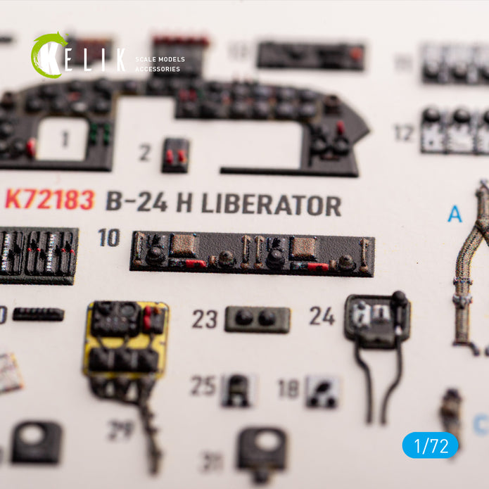 B-24H Liberator. Interior 3D Decals (for Airfix Aircraft model kit) Scale 1:72 KeliK K72183